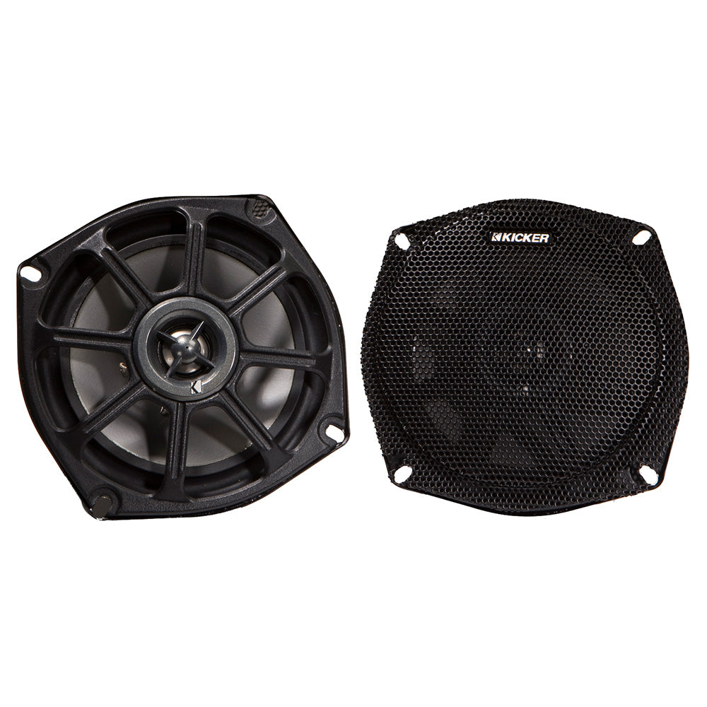KICKER PS5250 525 WeatherResistant Coaxial Speakers fMotorcyclesATVs 4Ohm Black 10PS52504